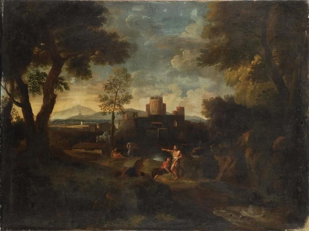 Paesaggio con rovine